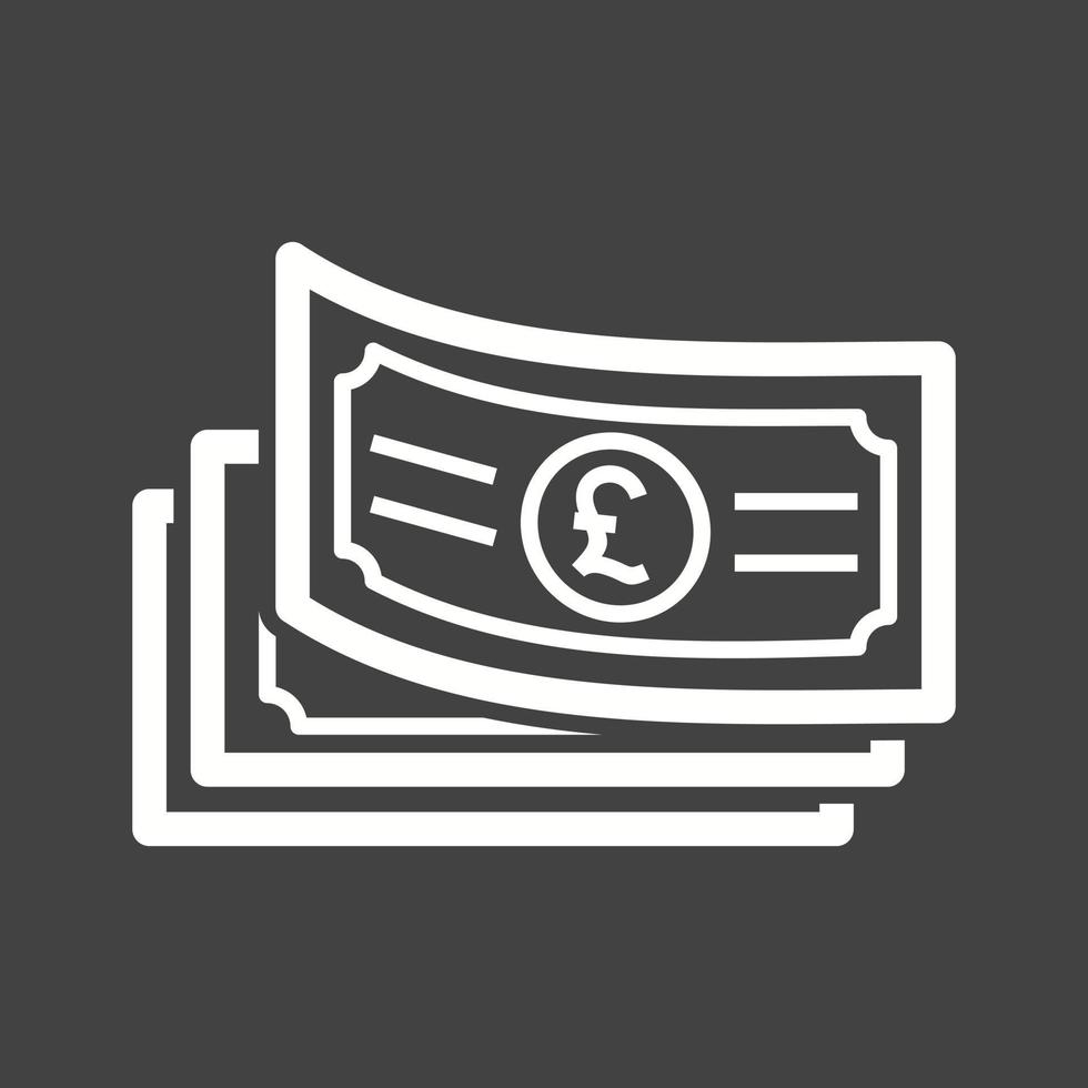 Pound Currency Line Inverted Icon vector