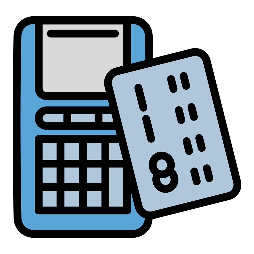 Credit card terminal icon, outline style vector