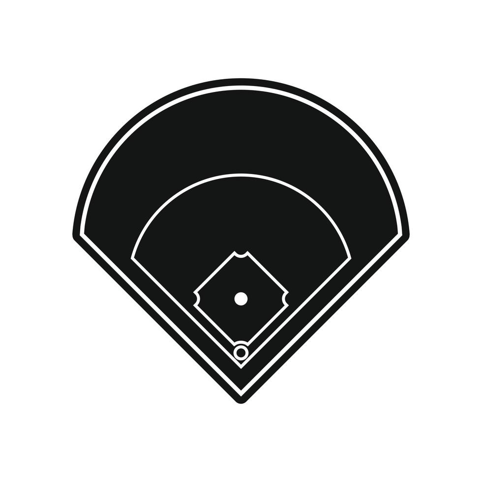 Baseball field black simple icon vector