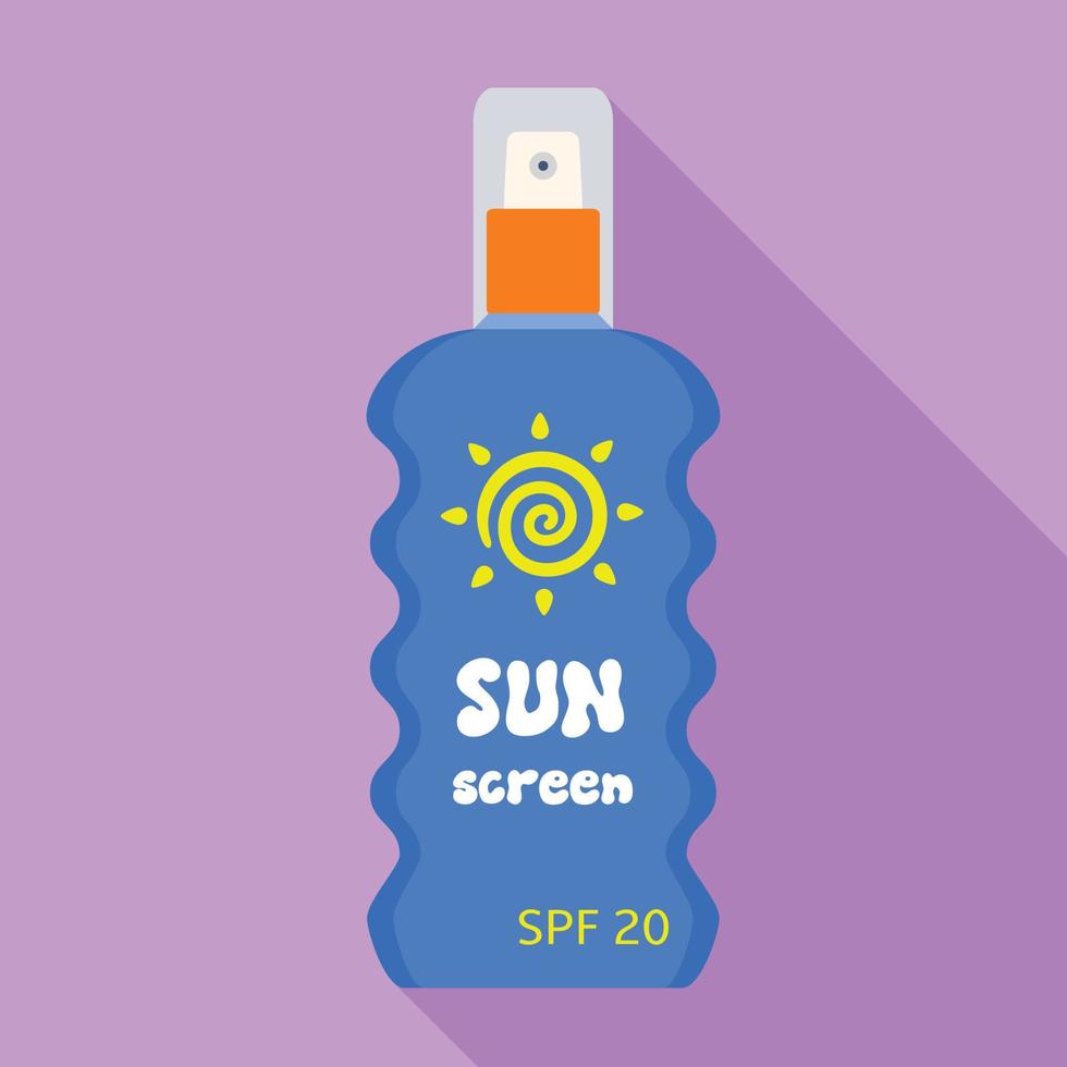 Sunscreen spray icon, flat style vector