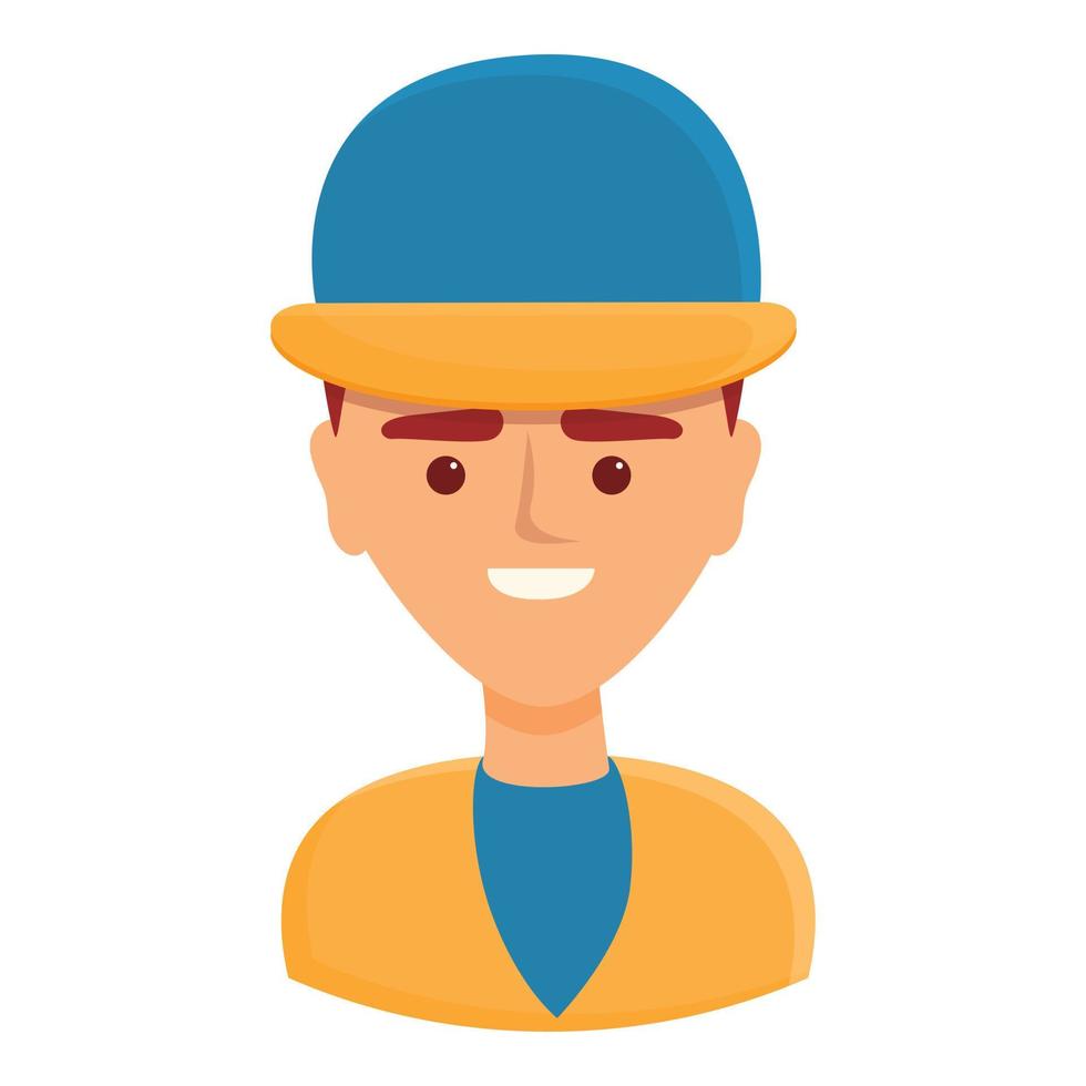 Working man icon, cartoon style vector