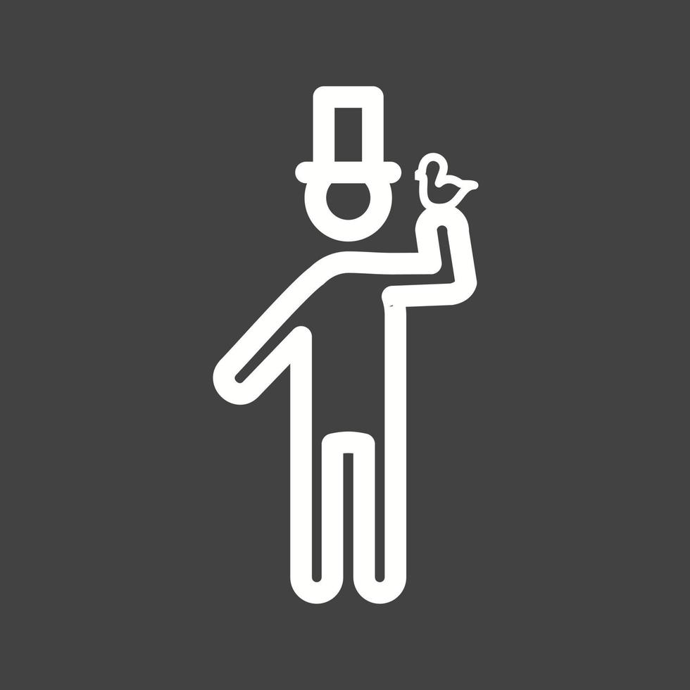 Magician with Dove Line Inverted Icon vector