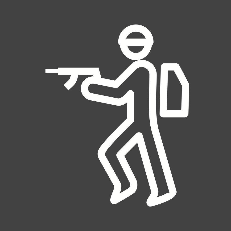 Army Soldier Line Inverted Icon vector