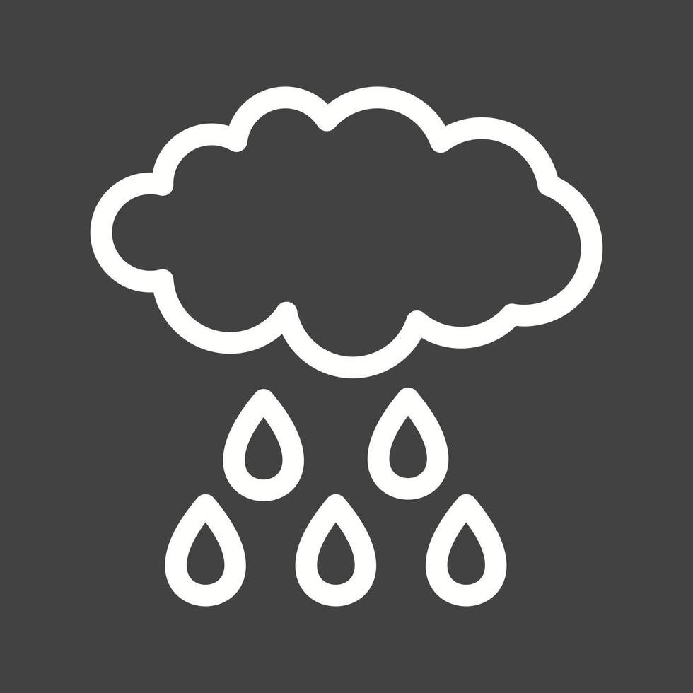 Rain Cloud Line Inverted Icon vector