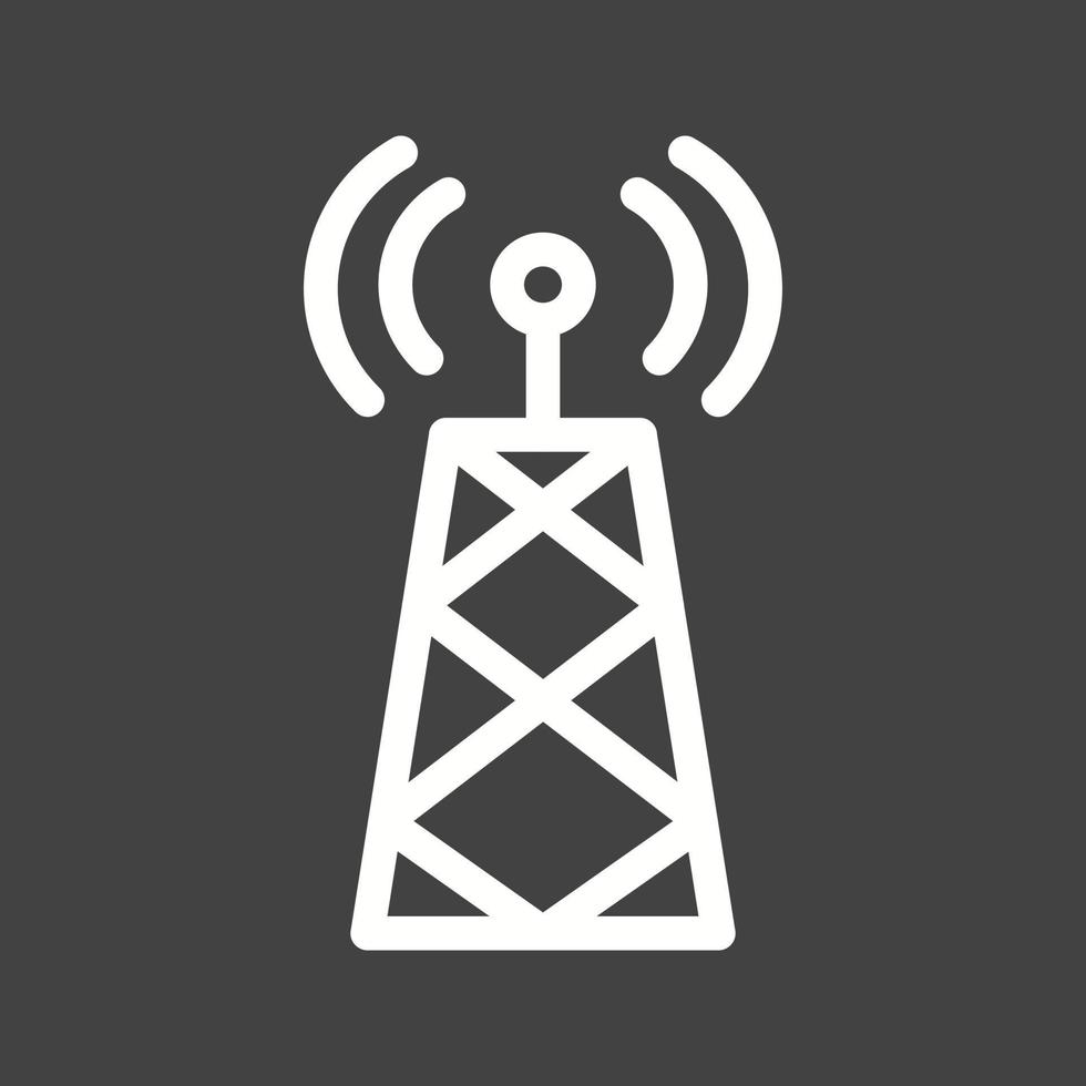 Signals Tower I Line Inverted Icon vector
