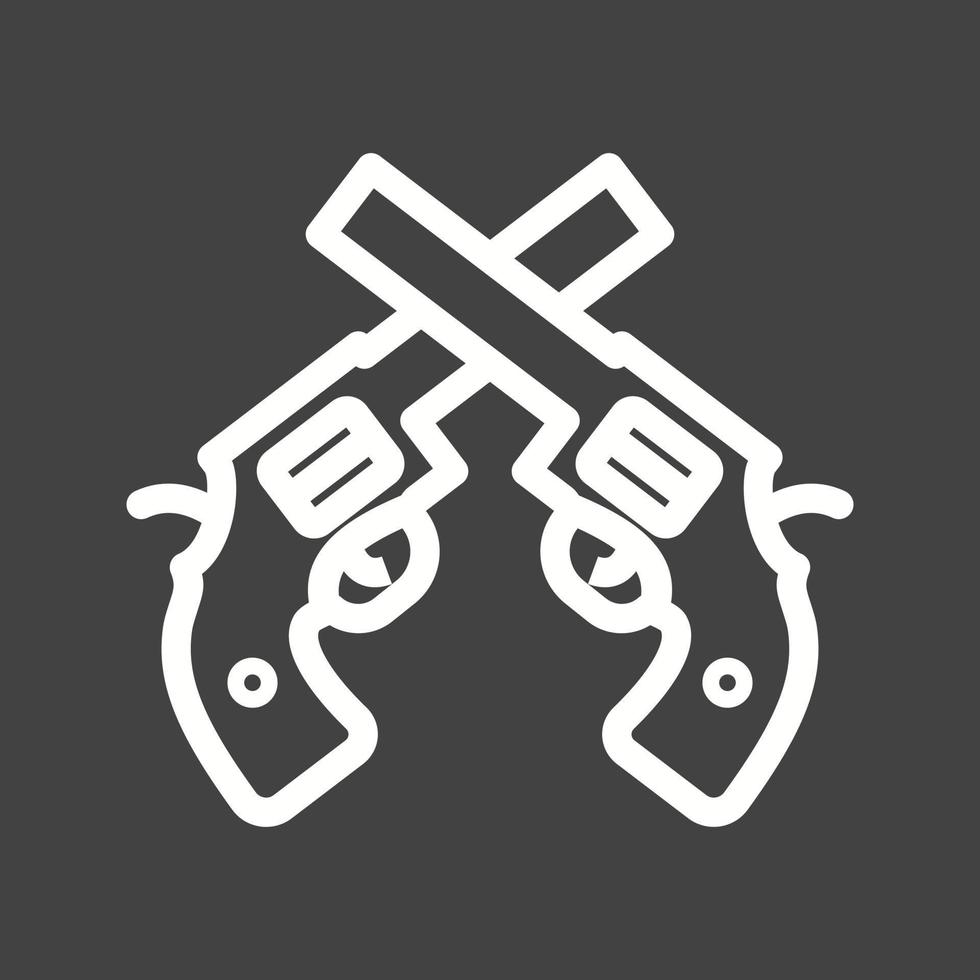 Two Guns Line Inverted Icon vector