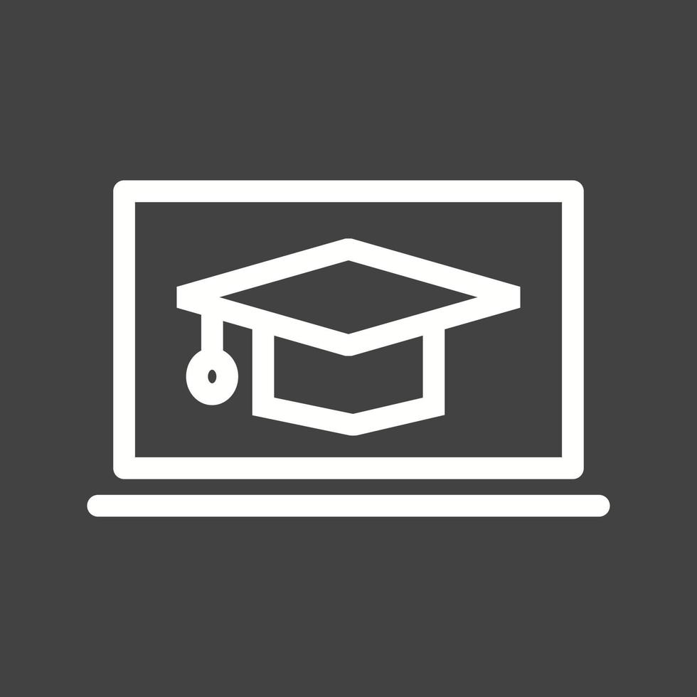 Get Degree Online III Line Inverted Icon vector