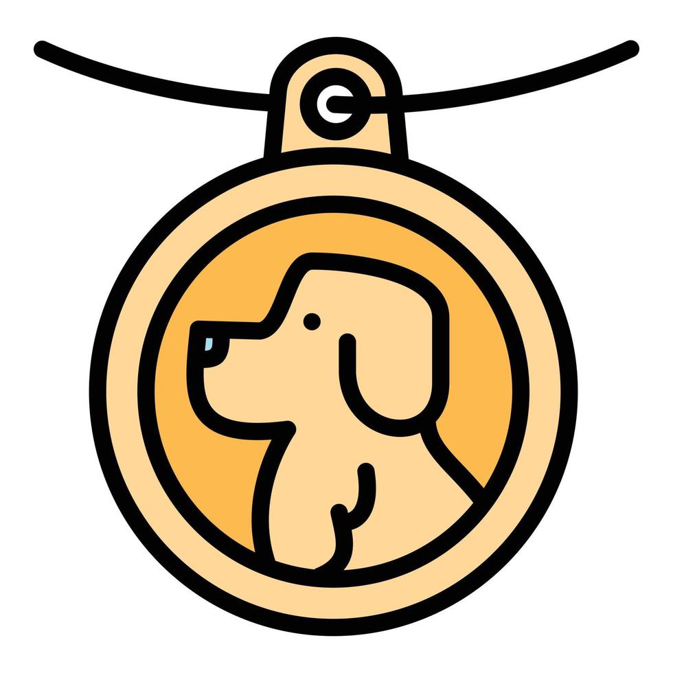 icono de emblema de perro, estilo de contorno vector