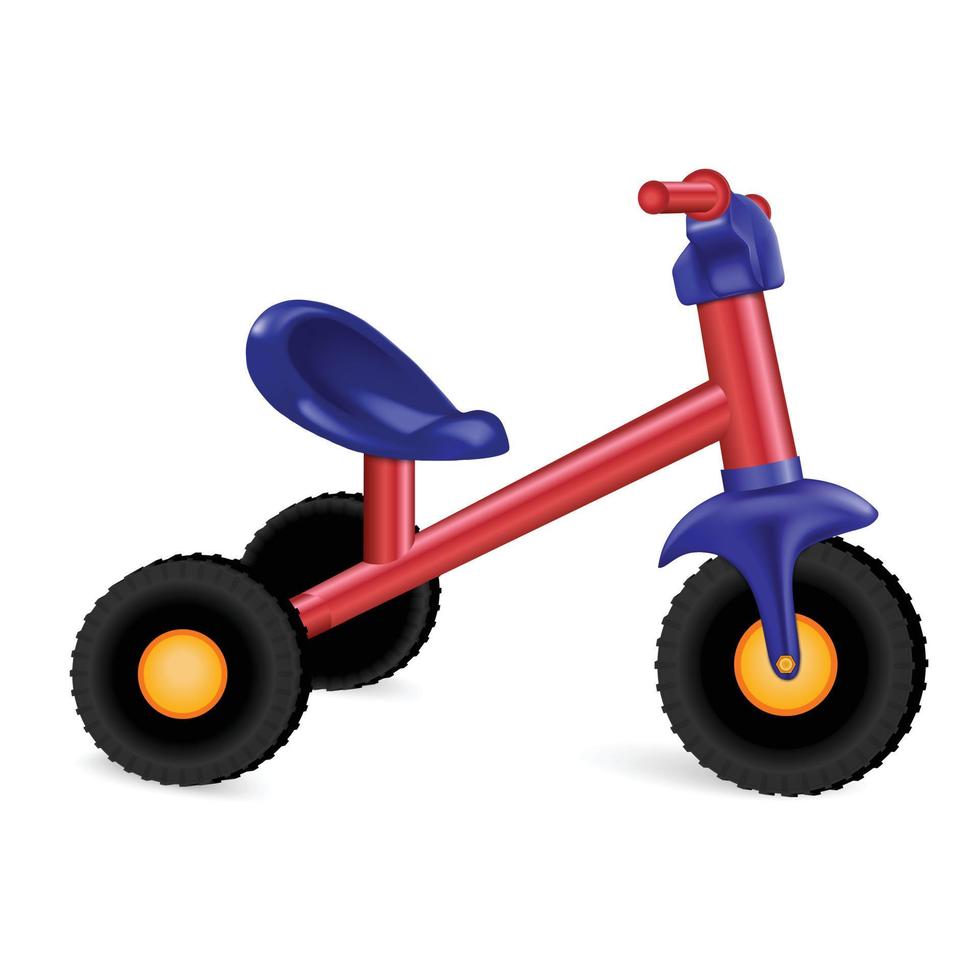 Kid tricycle icon, realistic style vector