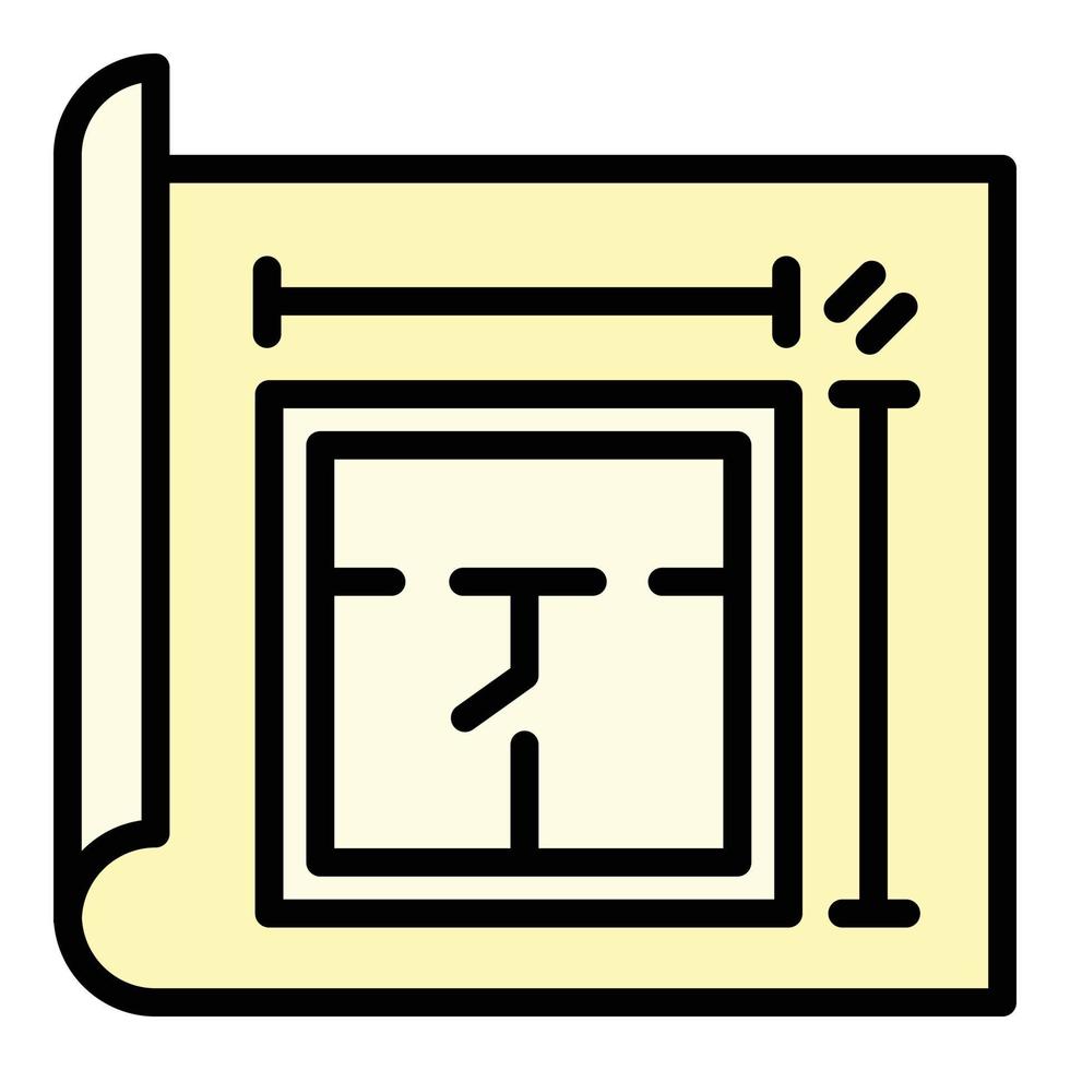 Architect room plan icon, outline style vector