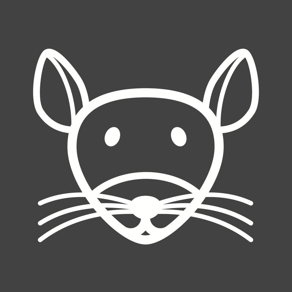 Mouse Face Line Inverted Icon vector