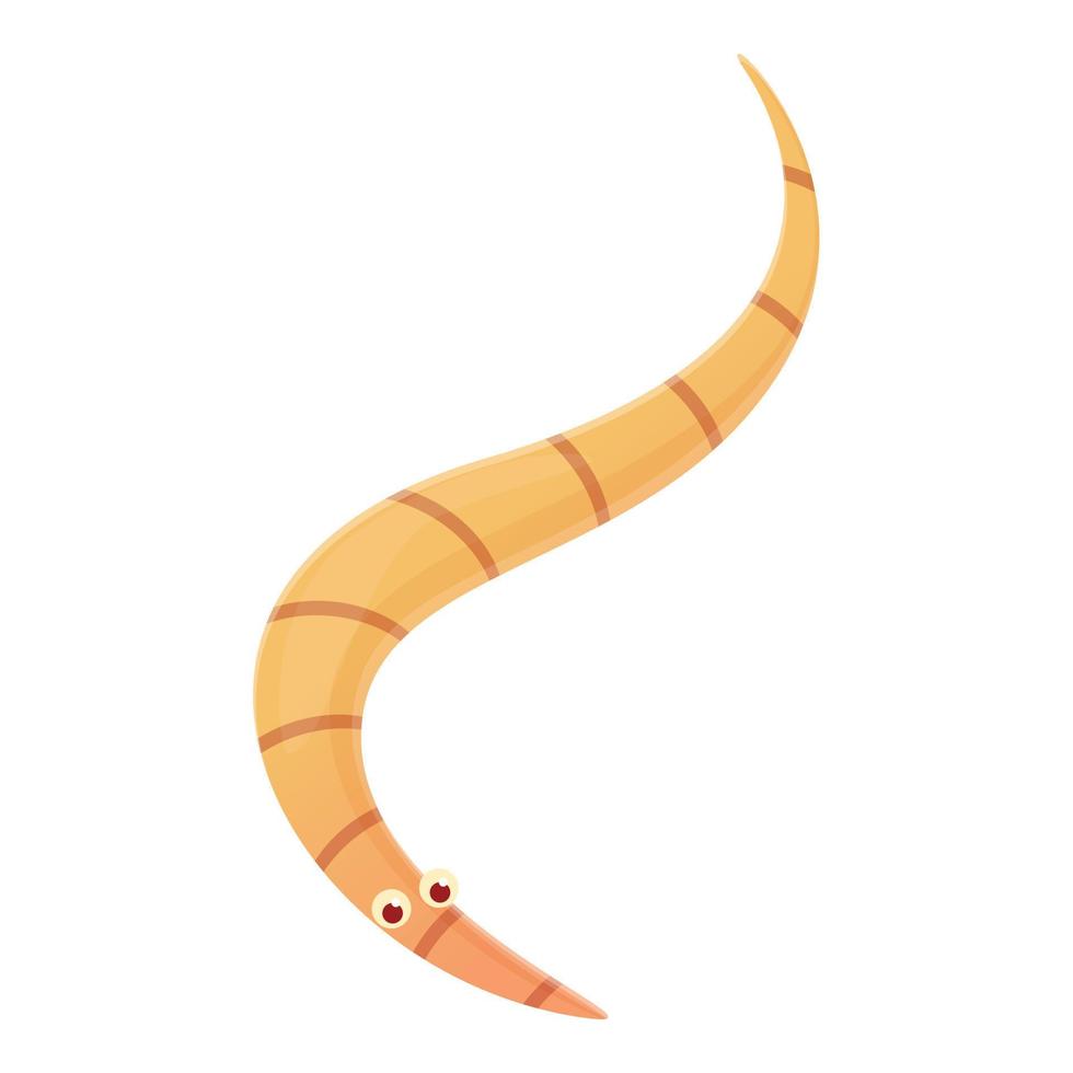 Ground worm icon, cartoon style vector