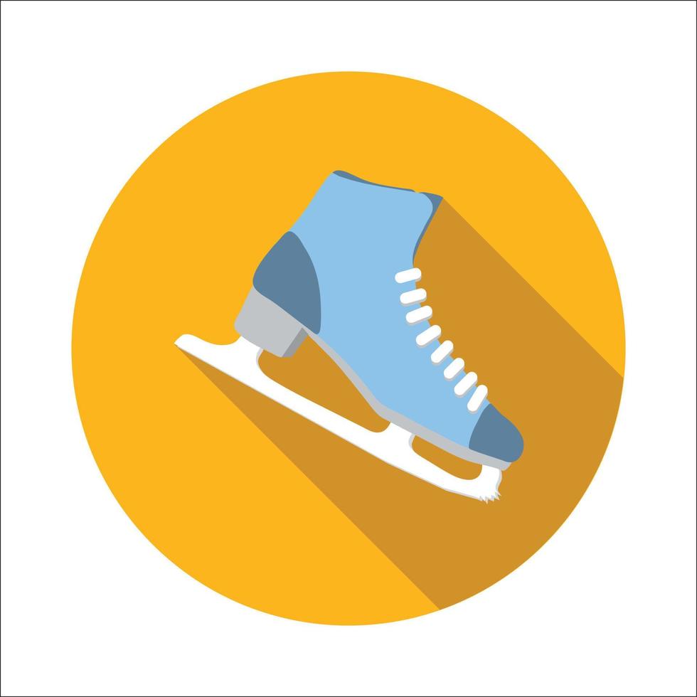 icono plano de patinaje sobre hielo vector
