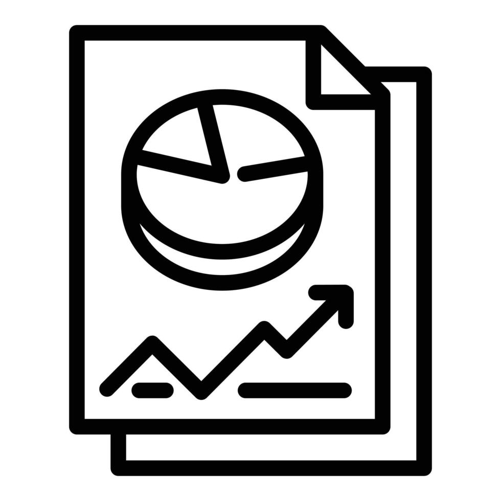 Economy pie chart paper icon, outline style vector