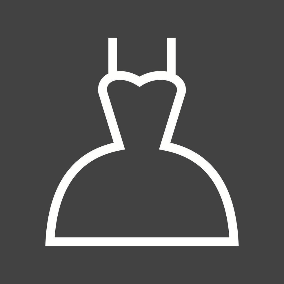 Woman's Dress Line Inverted Icon vector