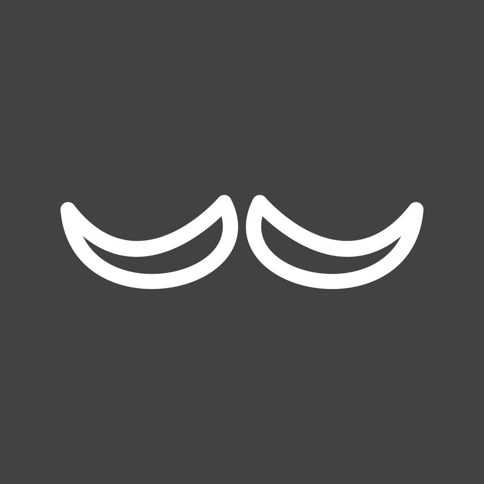 icono de línea de bigote invertida vector