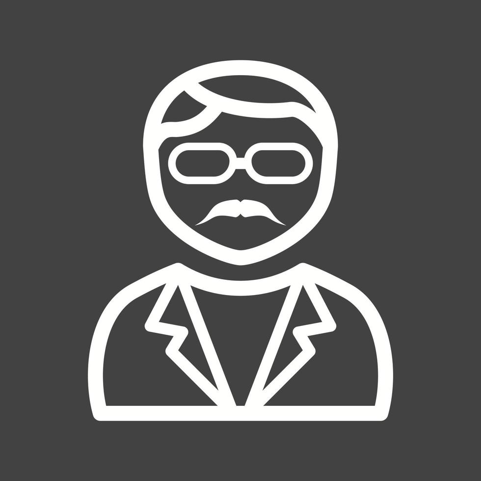 Cool Guy in Sunglasses Line Inverted Icon vector