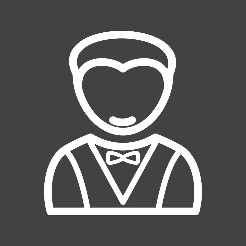 Man as Waiter Line Inverted Icon vector