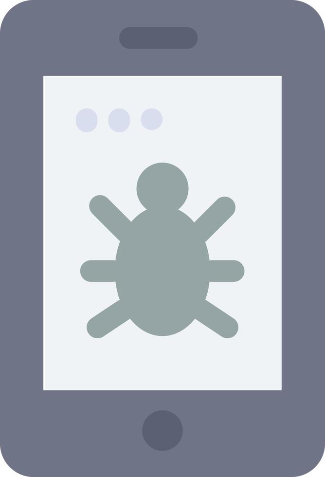 Mobile Security Bug  Flat Color Icon Vector icon banner Template