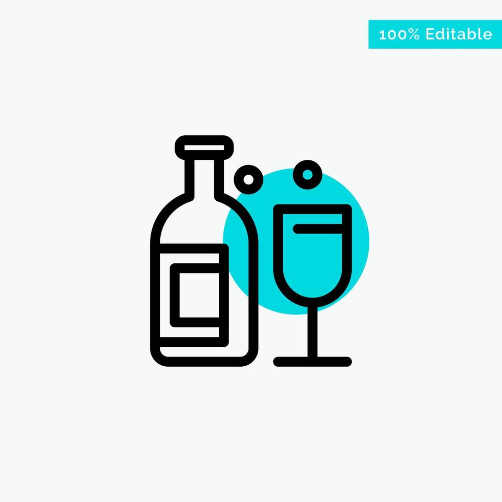 Alcohol Bar Drink Whiskey turquoise highlight circle point Vector icon