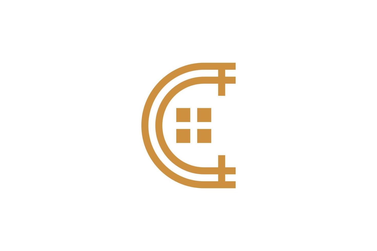 el logotipo de la letra c monoline vector