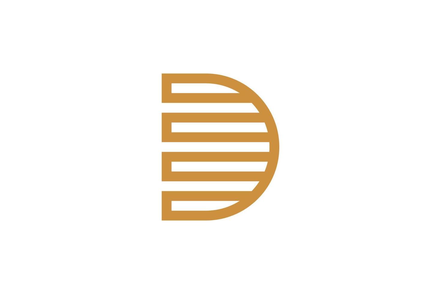 Monoline Letter D Logo Template vector