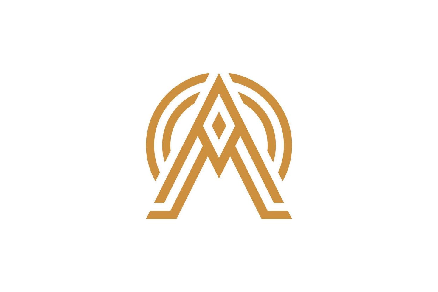 Luxury Letter A Monoline Logo vector