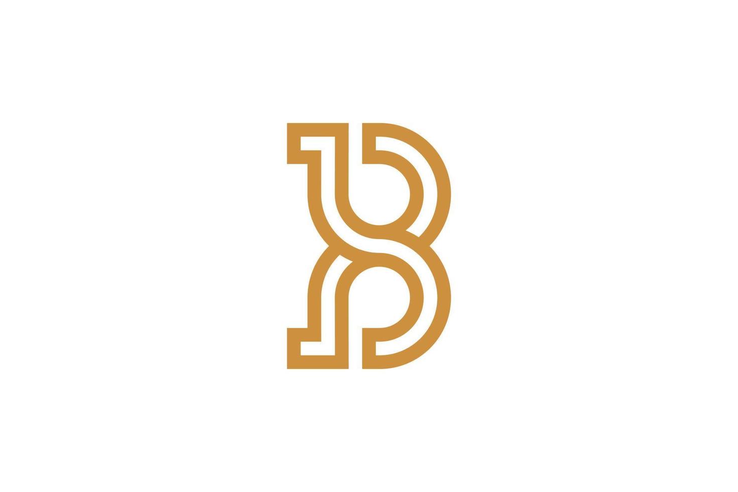 logotipo exclusivo de monoline b vector