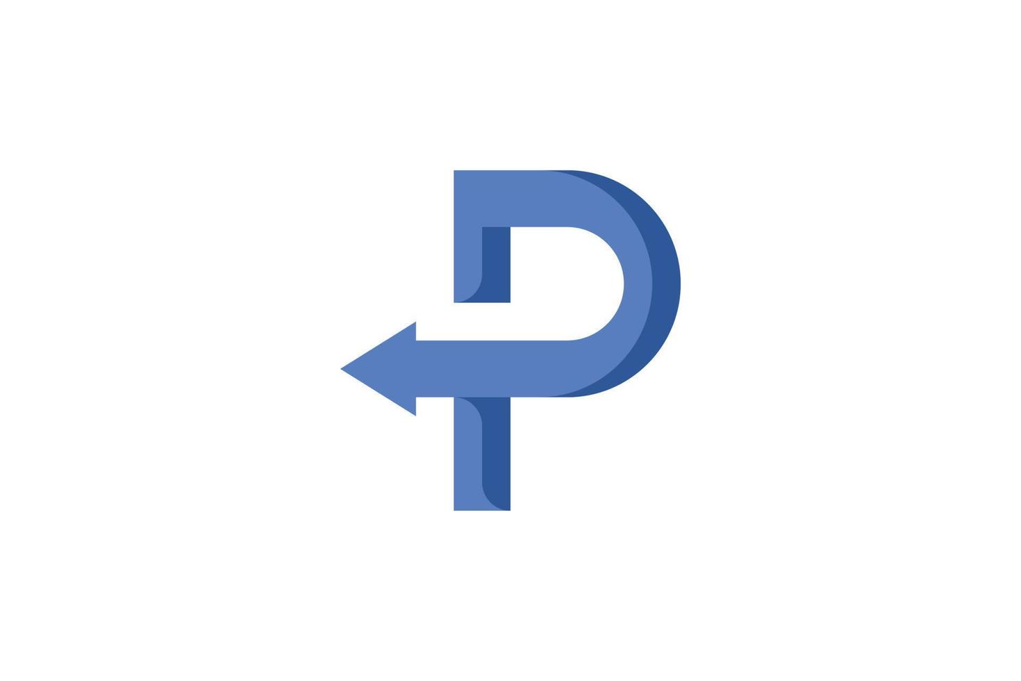 letra p logotipo moderno vector