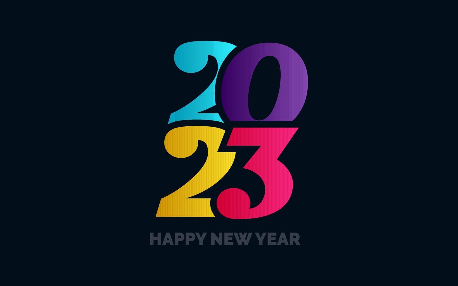 New 2023 Year typography design. 2023 numbers logotype illustration vector