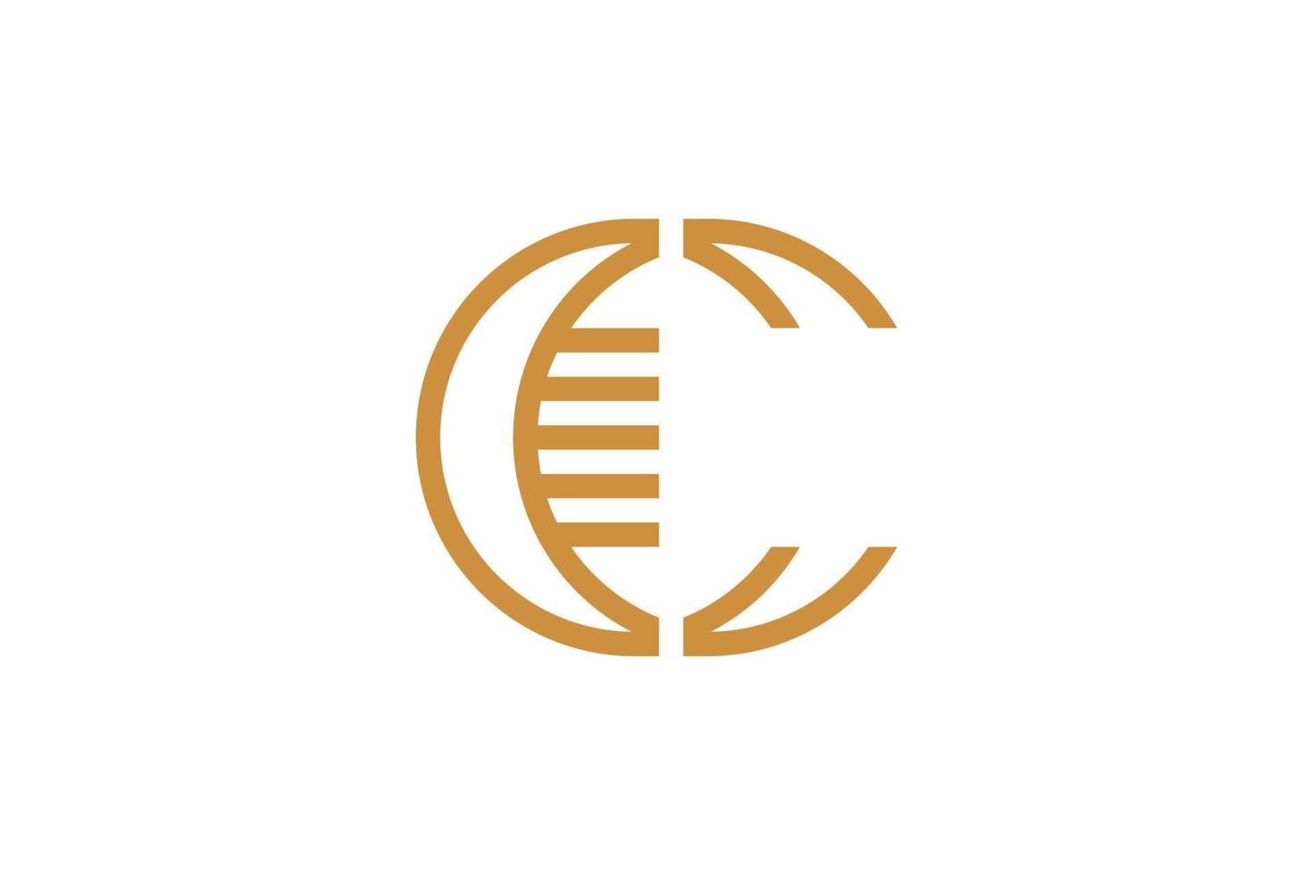 el logotipo de la letra c monoline vector