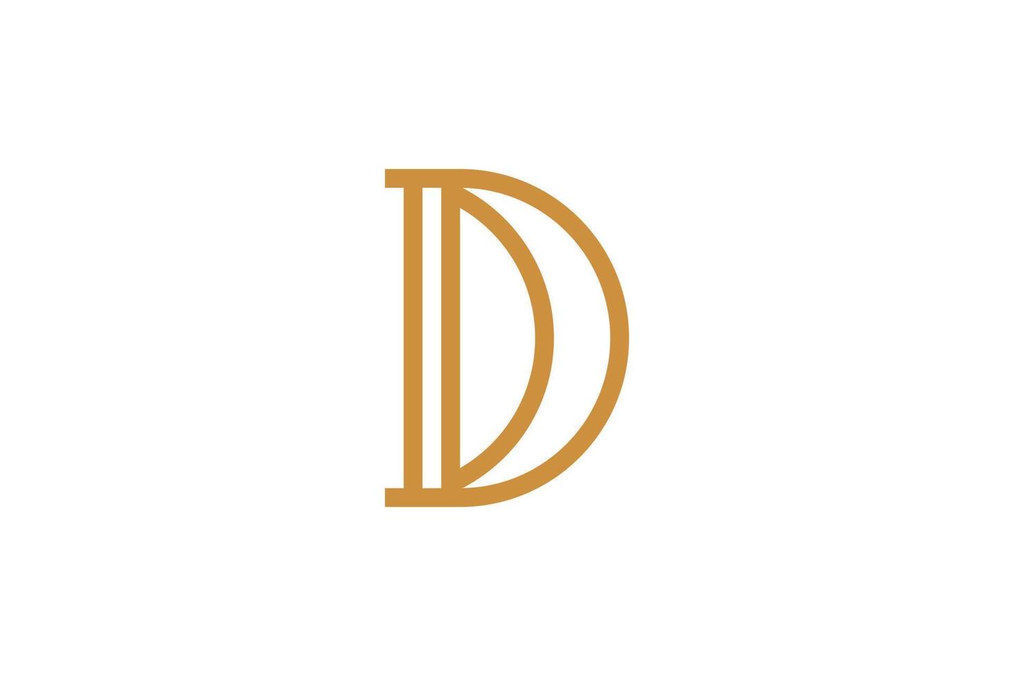 Monoline Letter D Logo Template vector