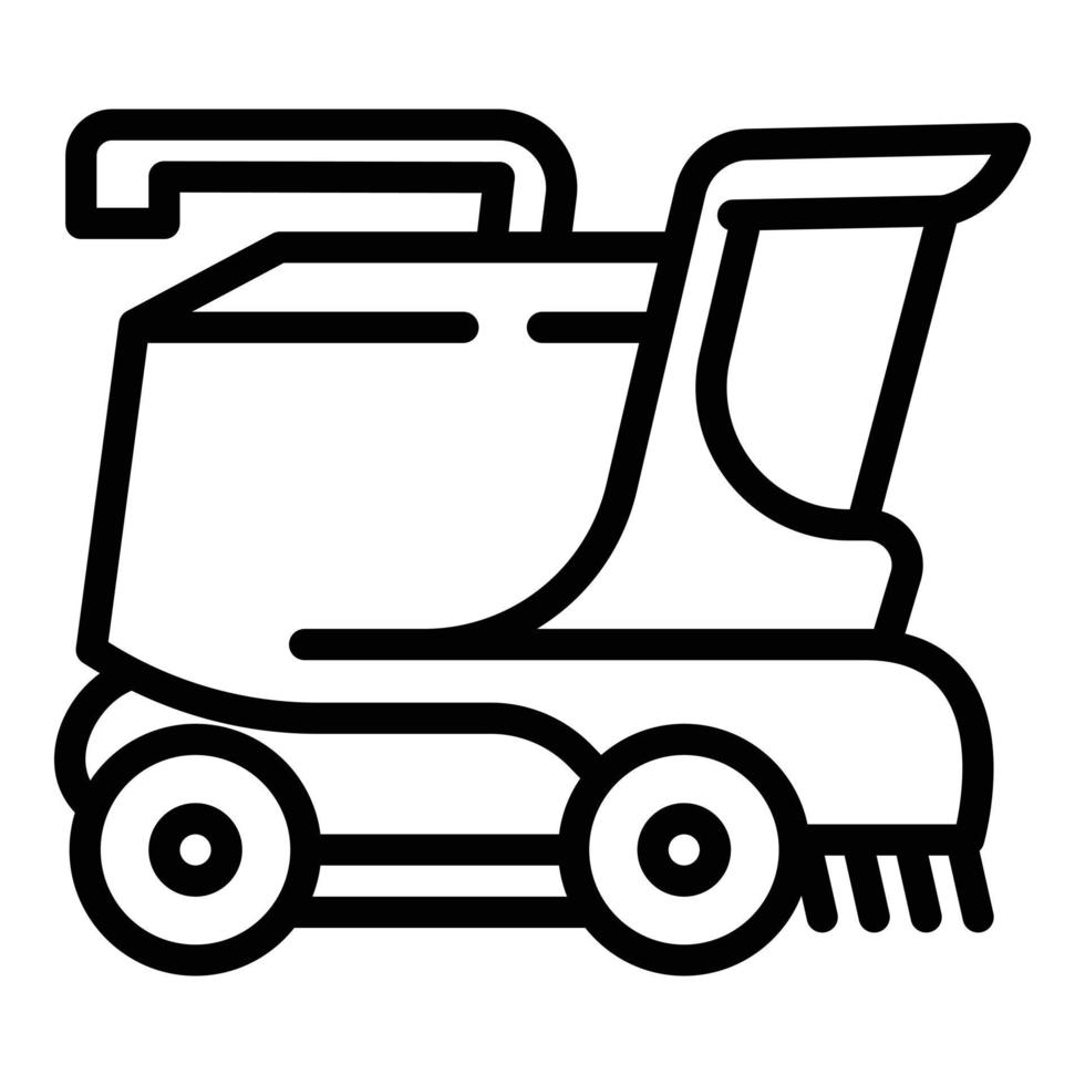 Harvester machine icon, outline style vector