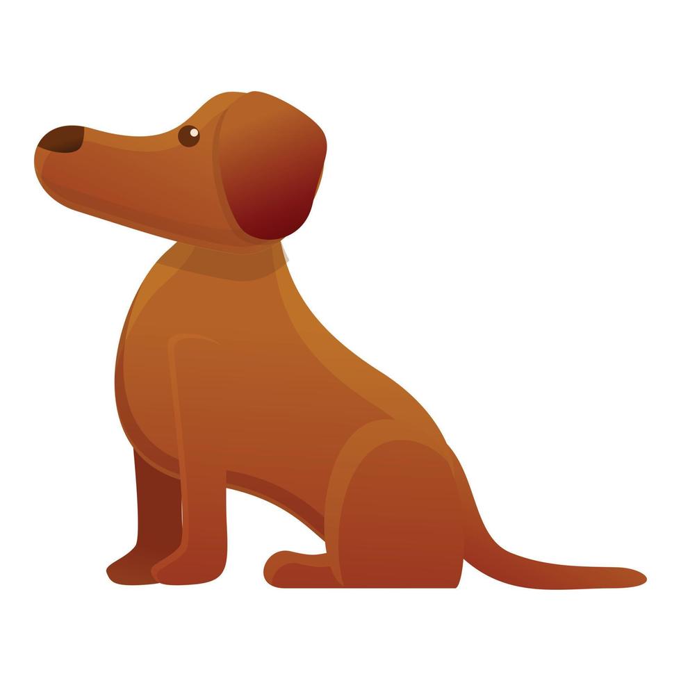 Cute sick dog icon, cartoon style vector