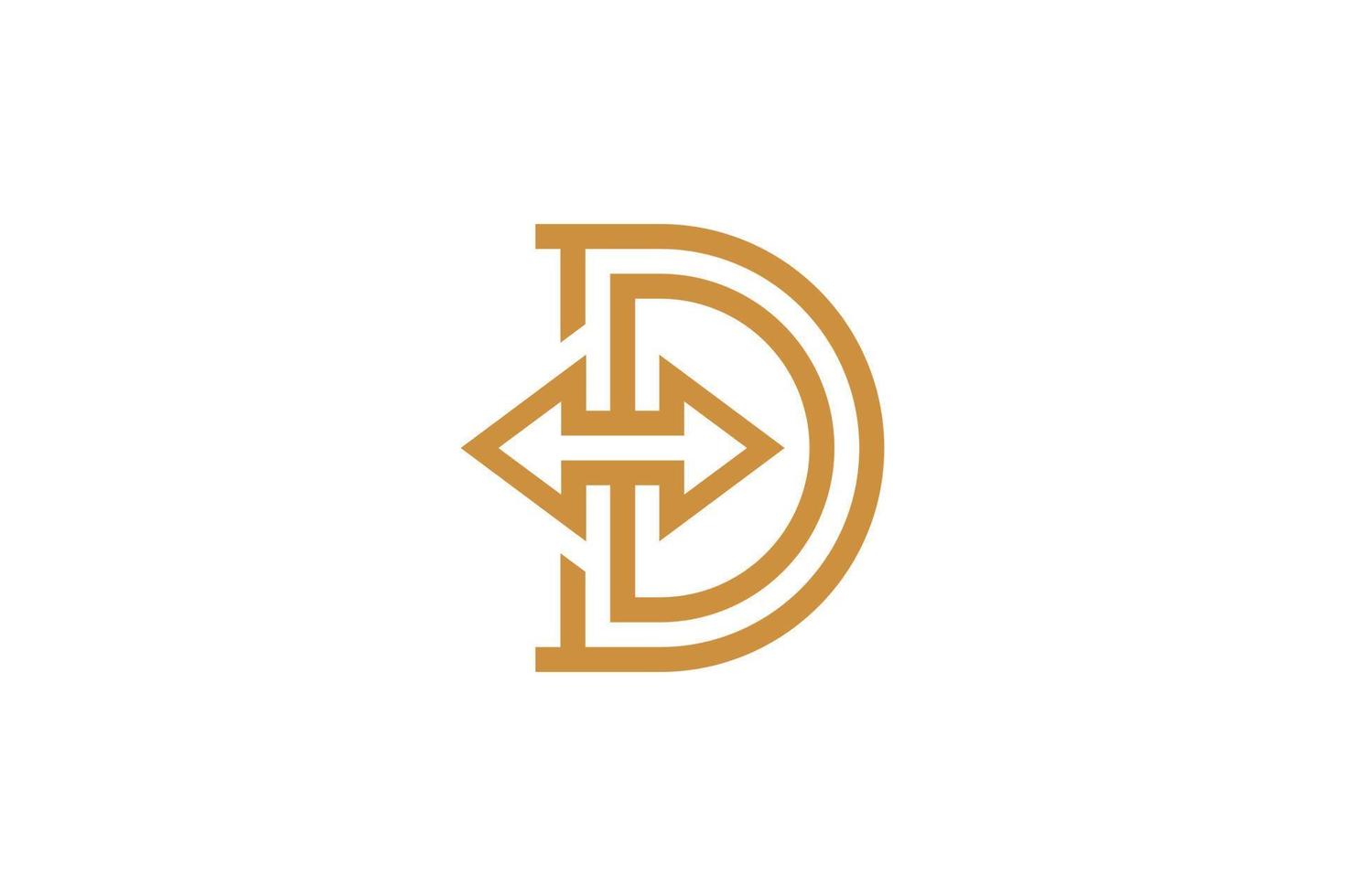 Monoline Letter D Logo Template vector