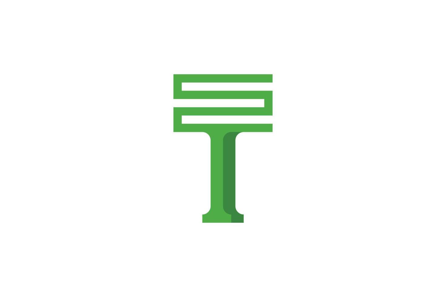 Flat Design Letter T Logo vector