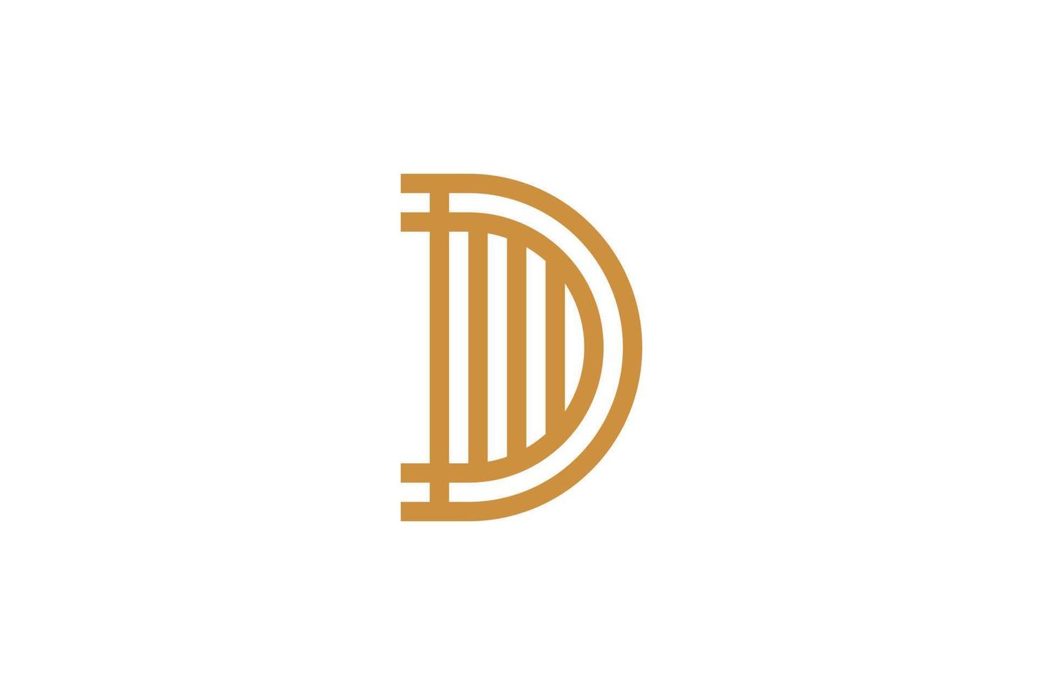 Monoline Letter D Logo Template vector