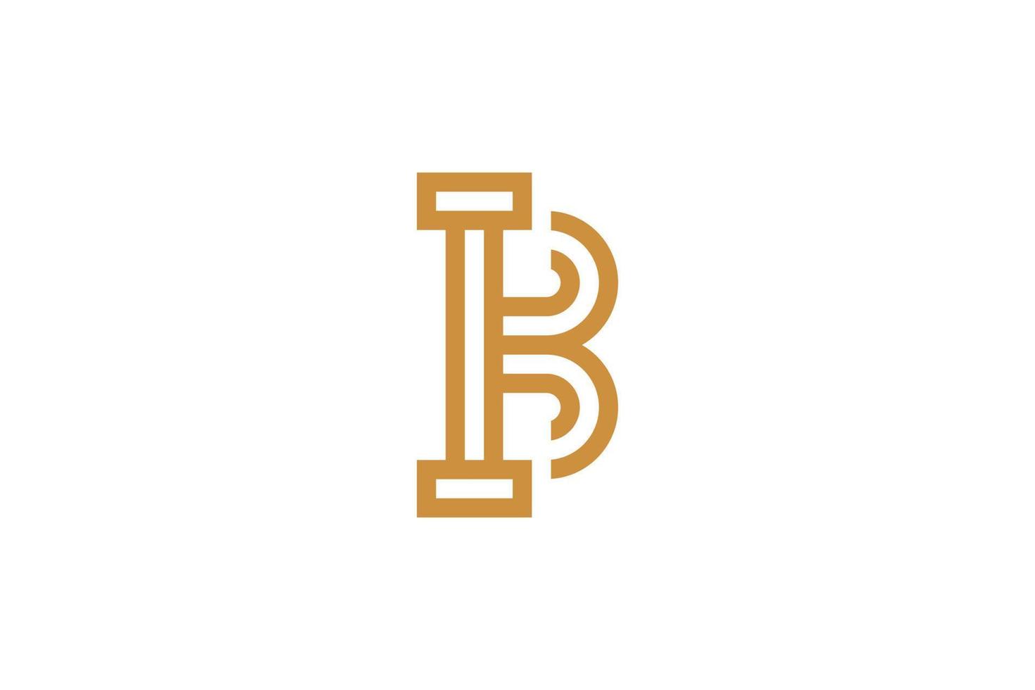logotipo exclusivo de monoline b vector