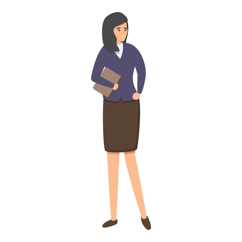 icono de comercio de mujer de negocios exitoso, estilo de dibujos animados vector