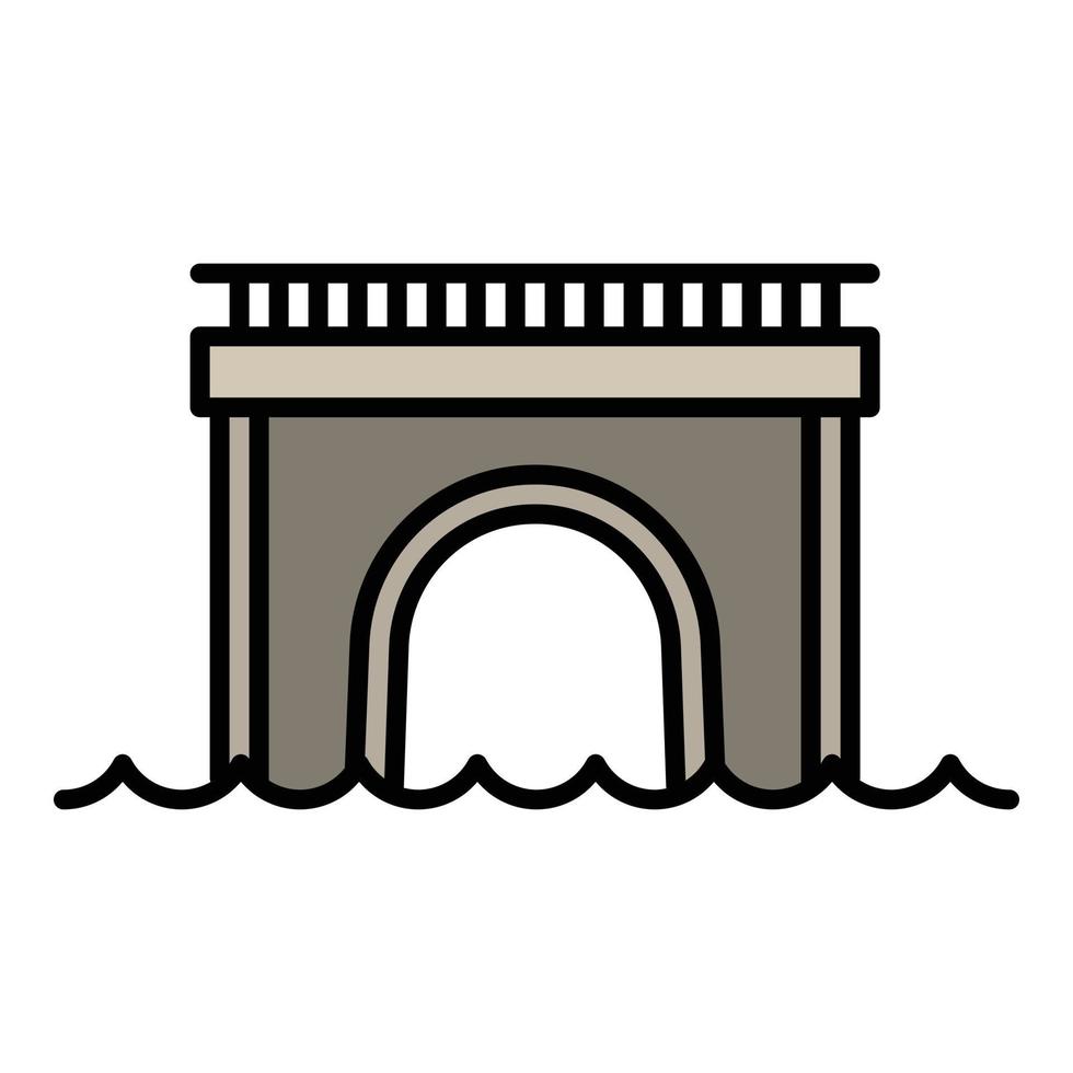 icono de puente de columnas, estilo de contorno vector