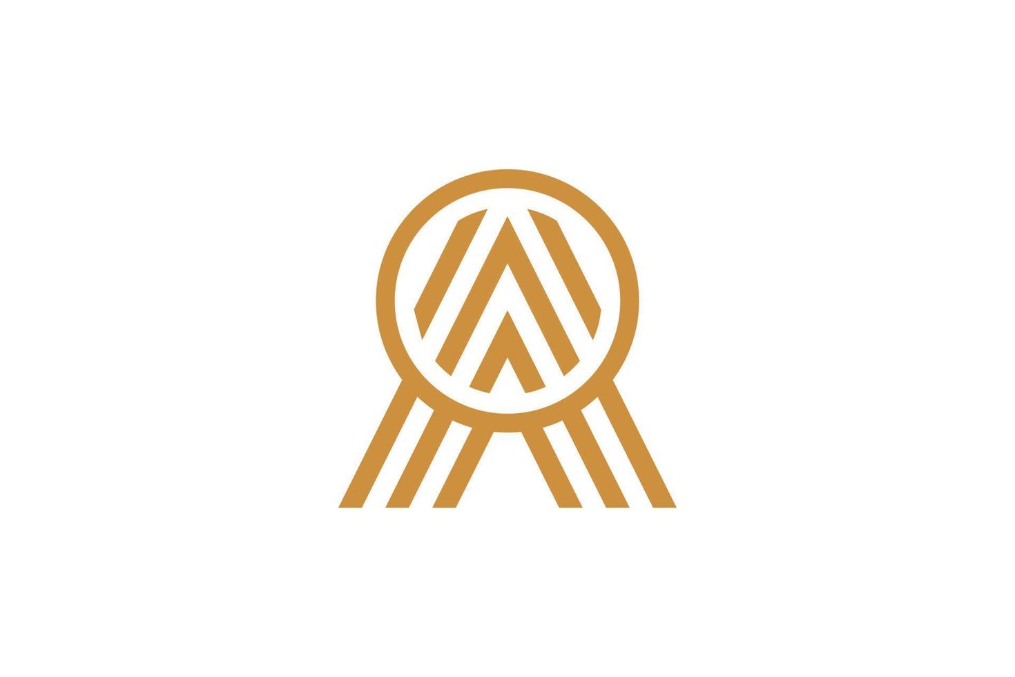 logotipo inicial de una letra monolínea vector