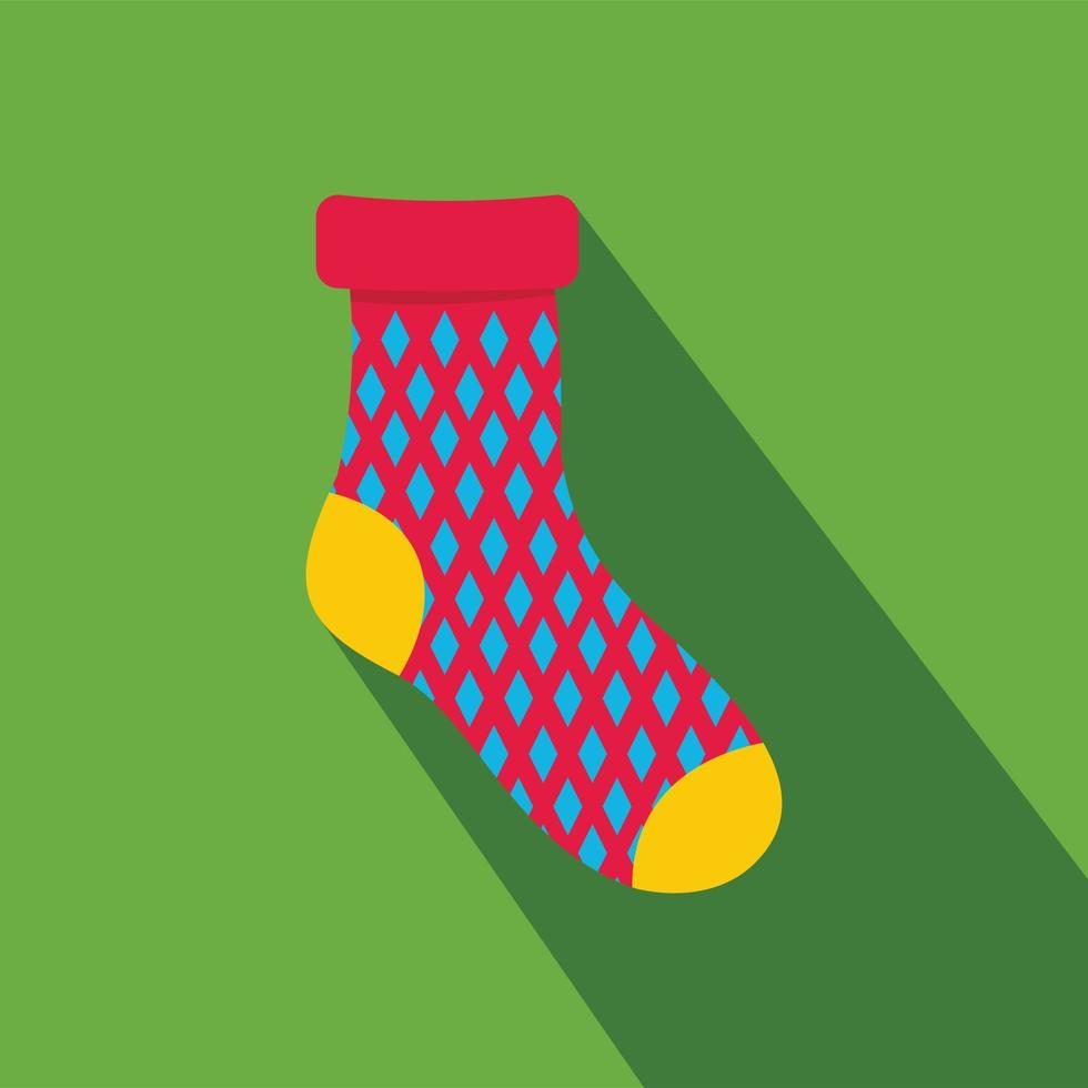Child sock icon, flat style vector