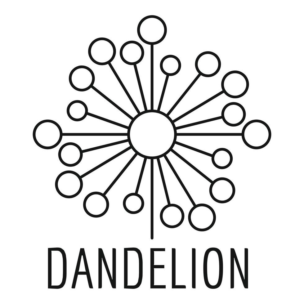 Torn dandelion logo icon, simple style. vector