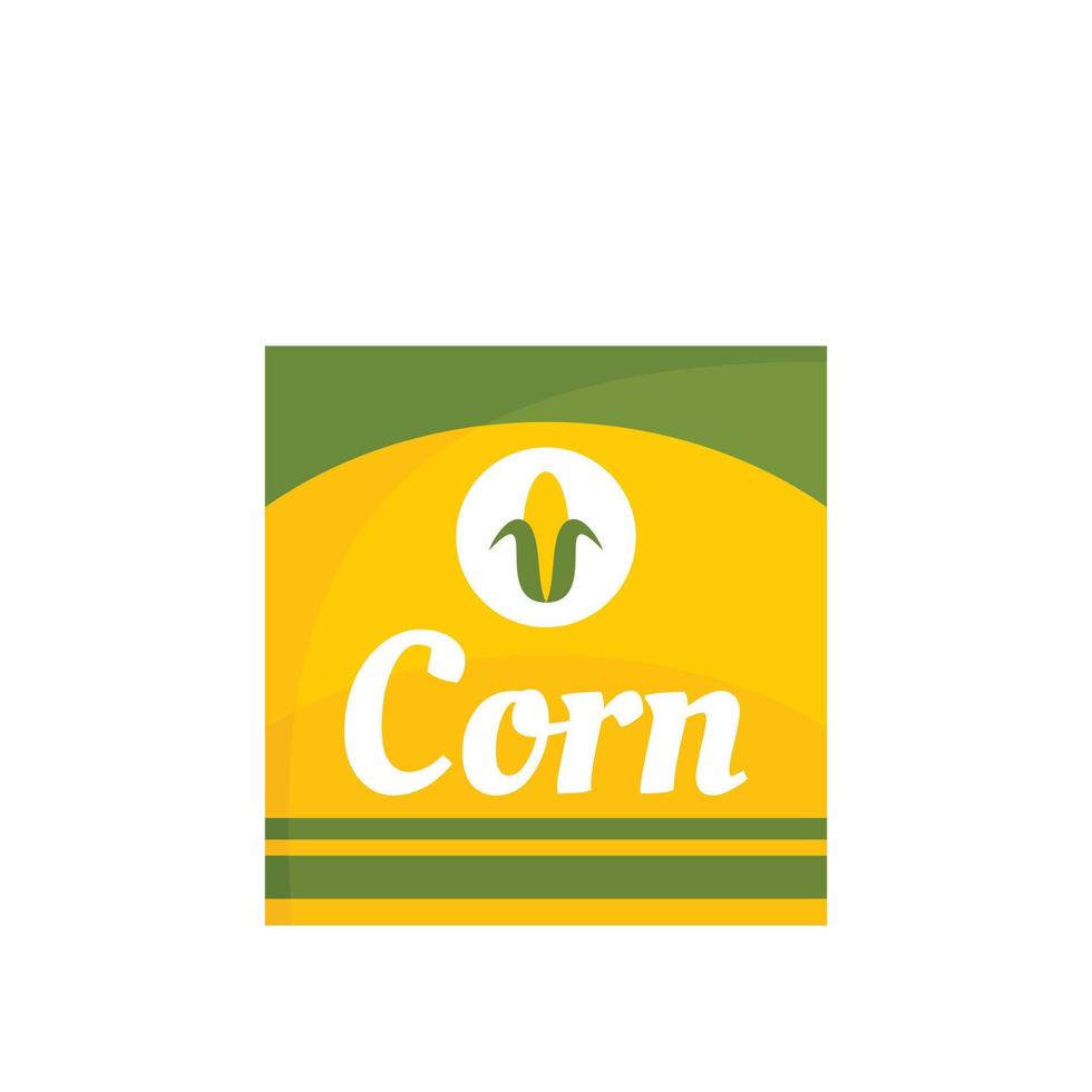 Corn can icon, flat style vector