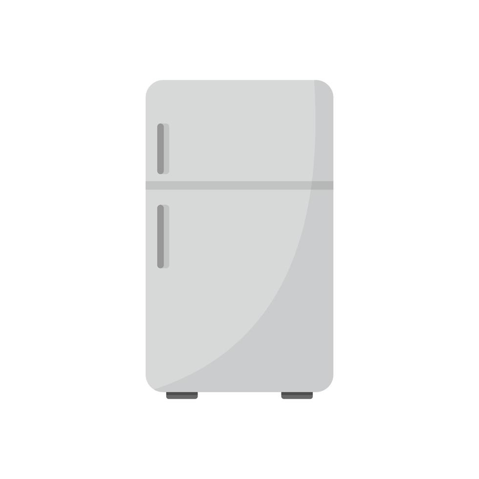 Retro fridge icon, flat style vector