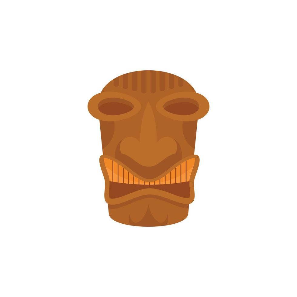 icono de ídolo tribal tiki, estilo plano vector