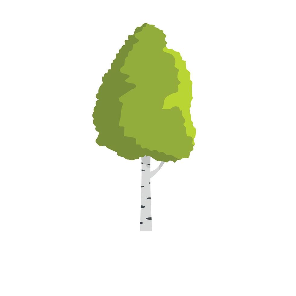 Birch tree icon, flat style vector