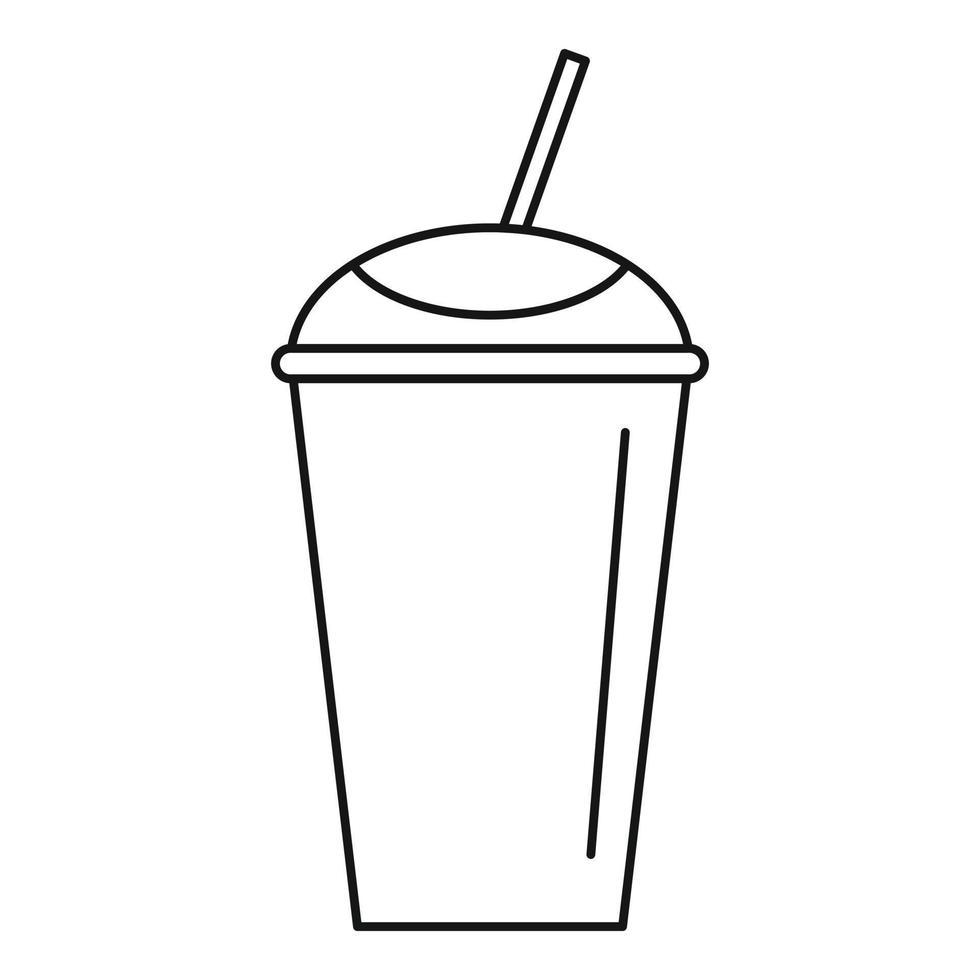 Banana smoothie icon, outline style vector