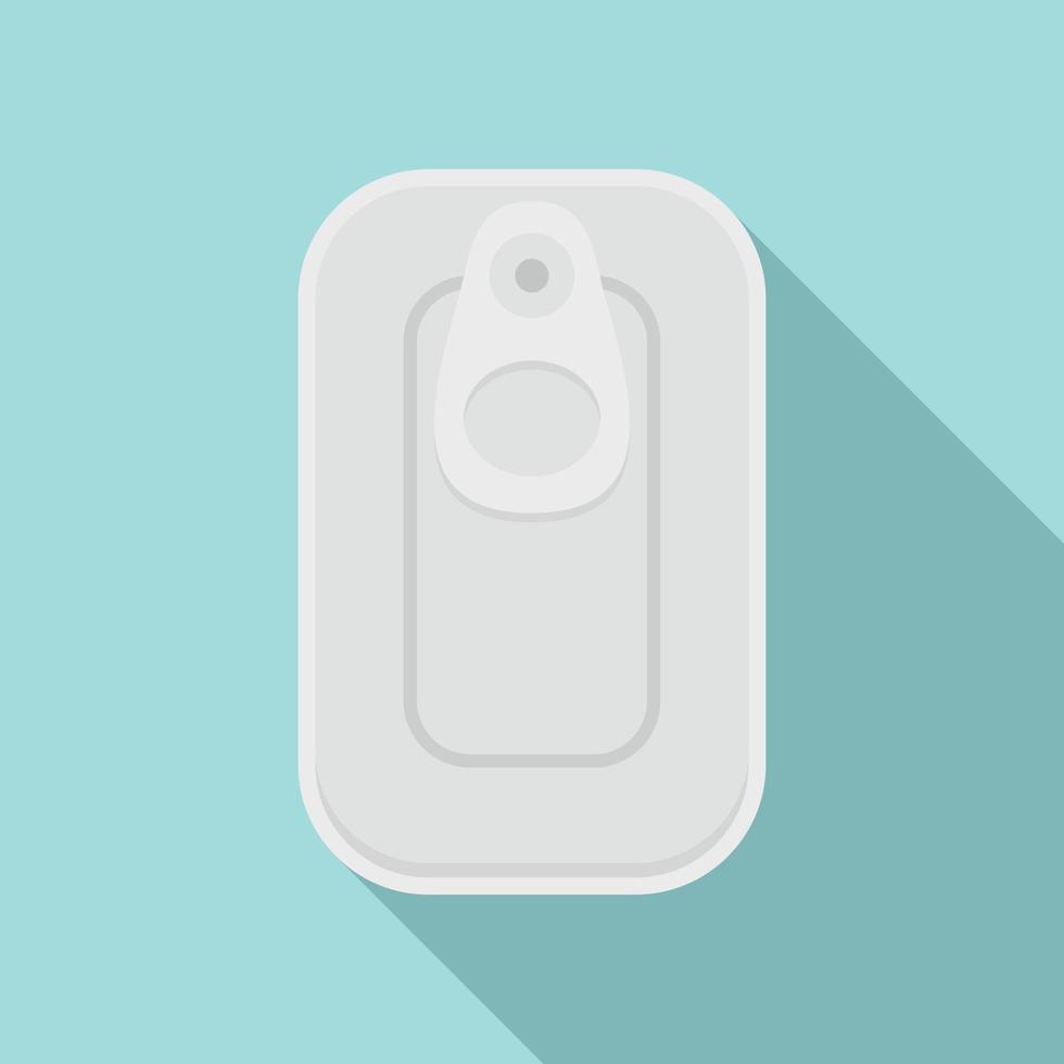 Top view fish can icon, flat style vector