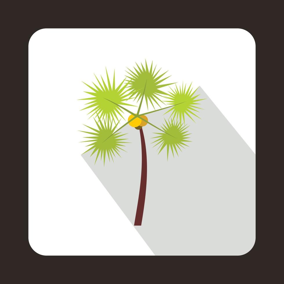 icono de palmera de coco, tipo plano vector